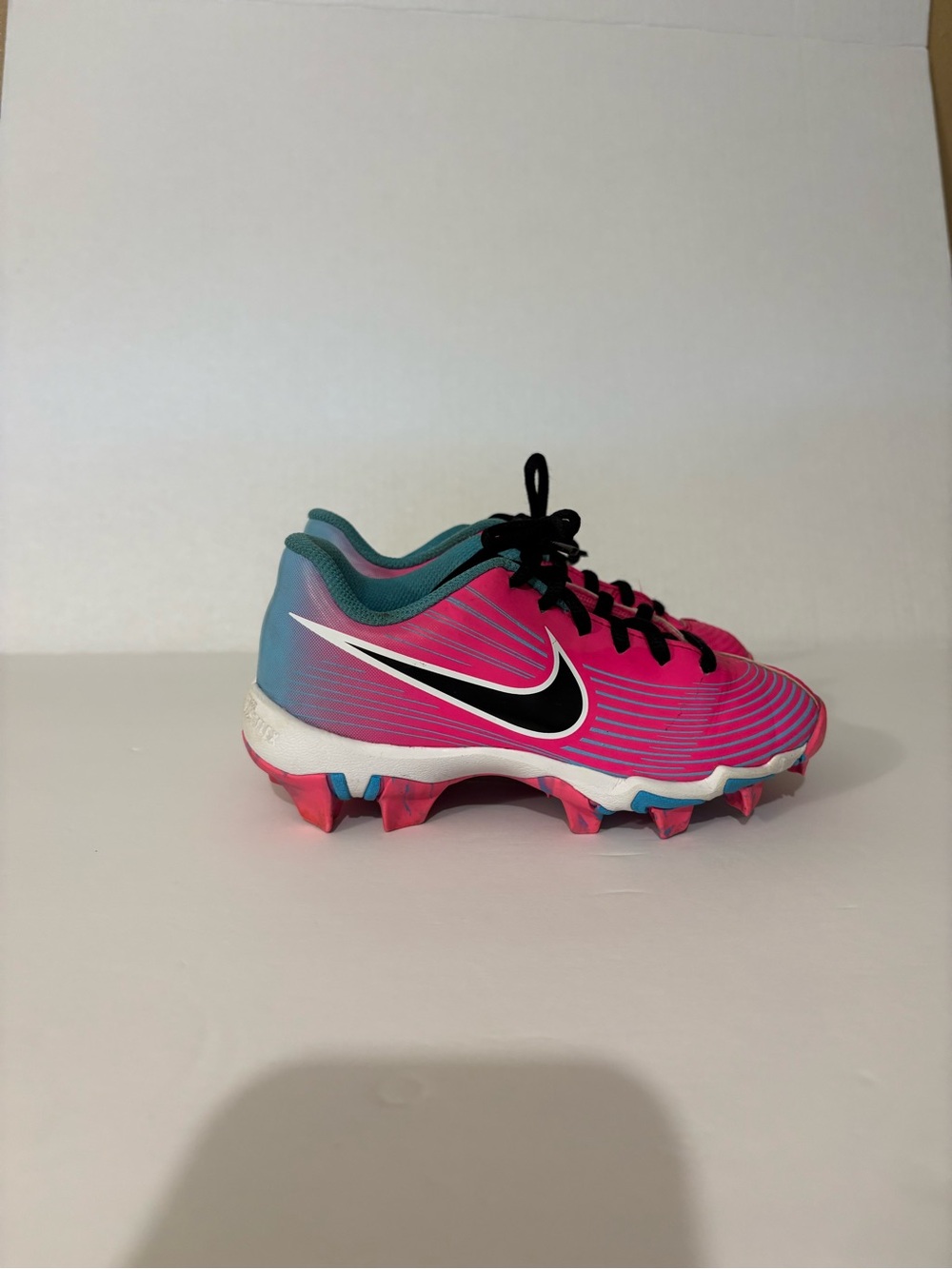 Nike Kids Pink Teal Black Baseball Cleats